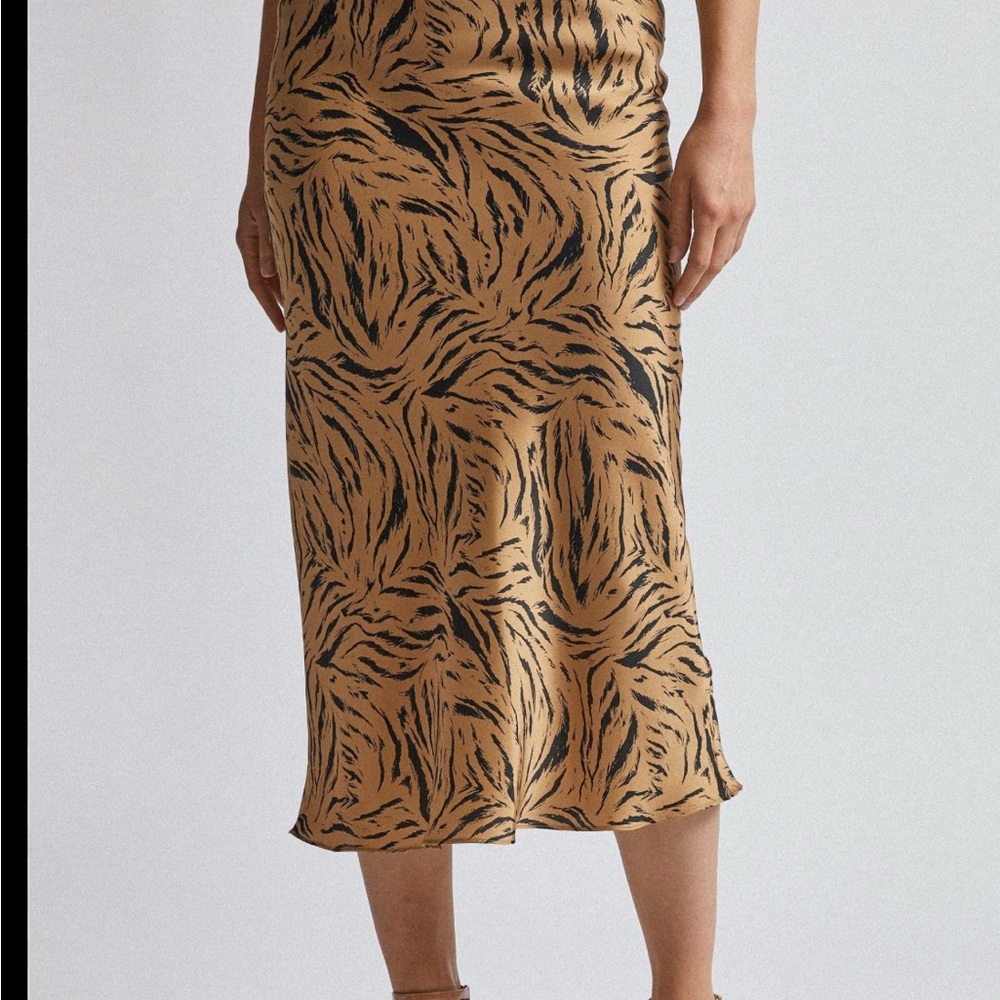 Dorothy Perkins Animal Print Tiger Midi Skirt
